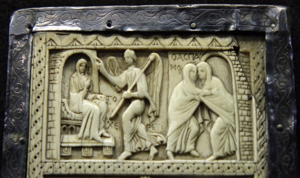 18-Фрагмент византийского Диптиха из слоновой кости, VI век, сокровищница Миланского собора